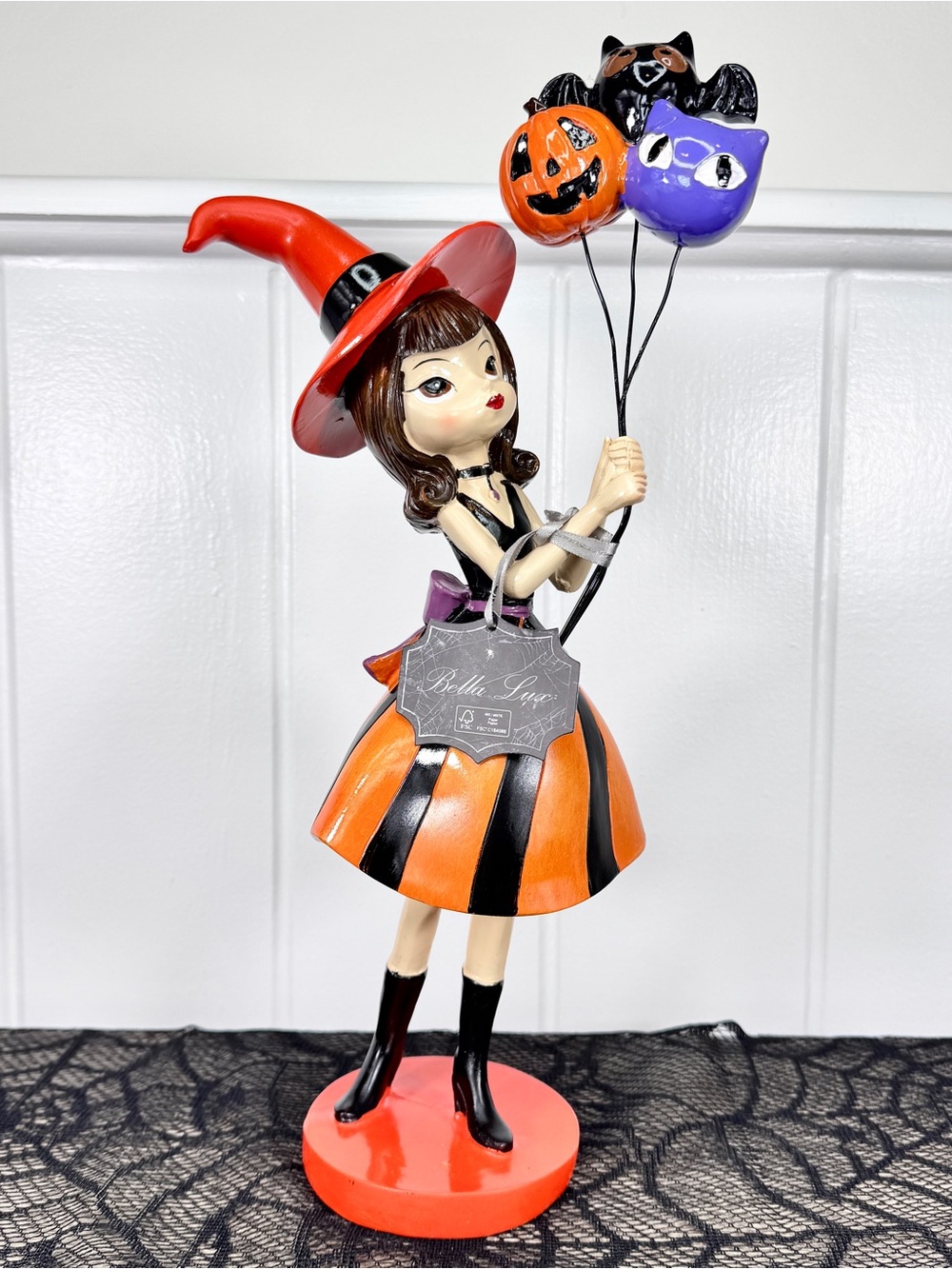 NEW Bellx Lux Witch with Balloons Halloween Figurine